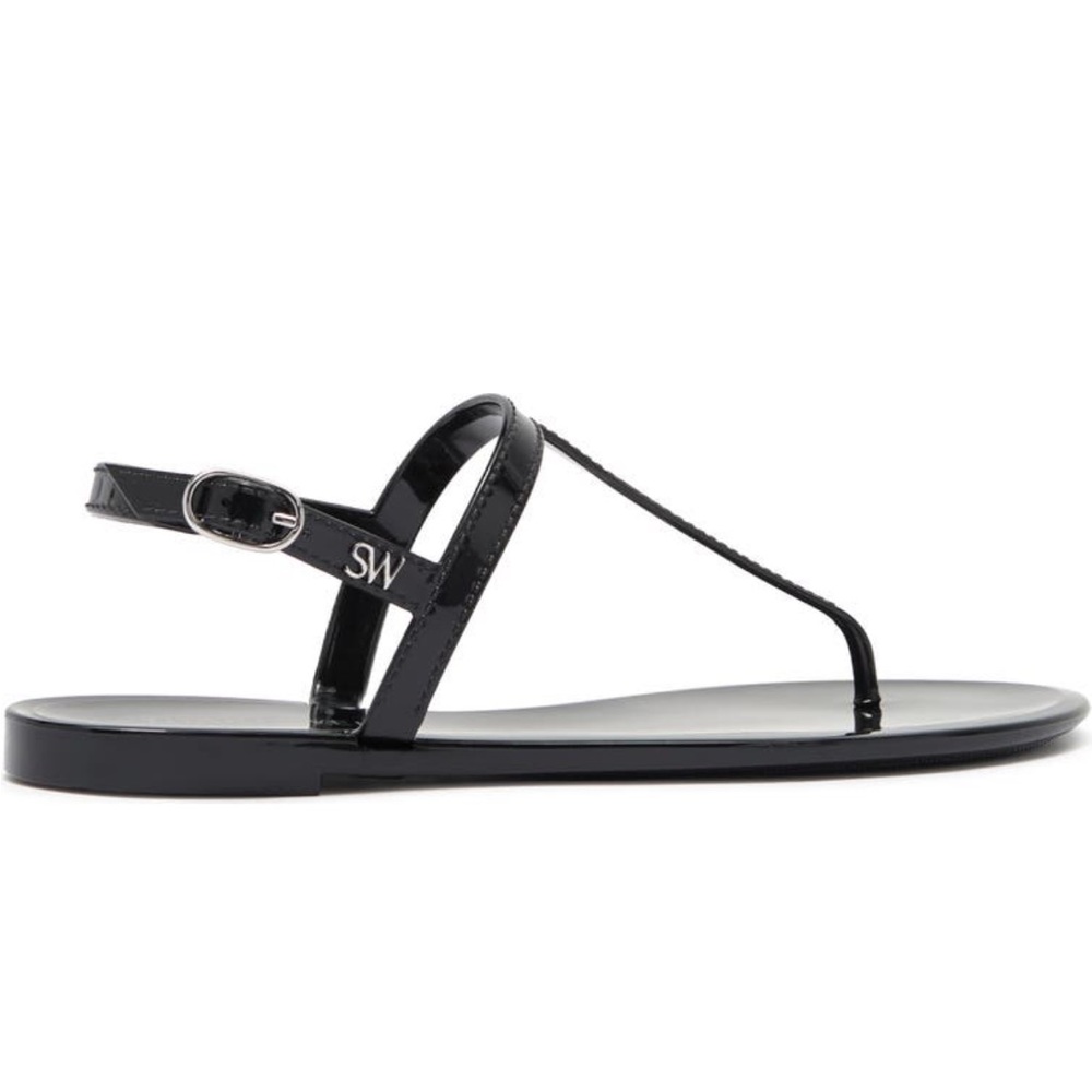 Stuart Weitzman Sallie Black T-Strap Sandal